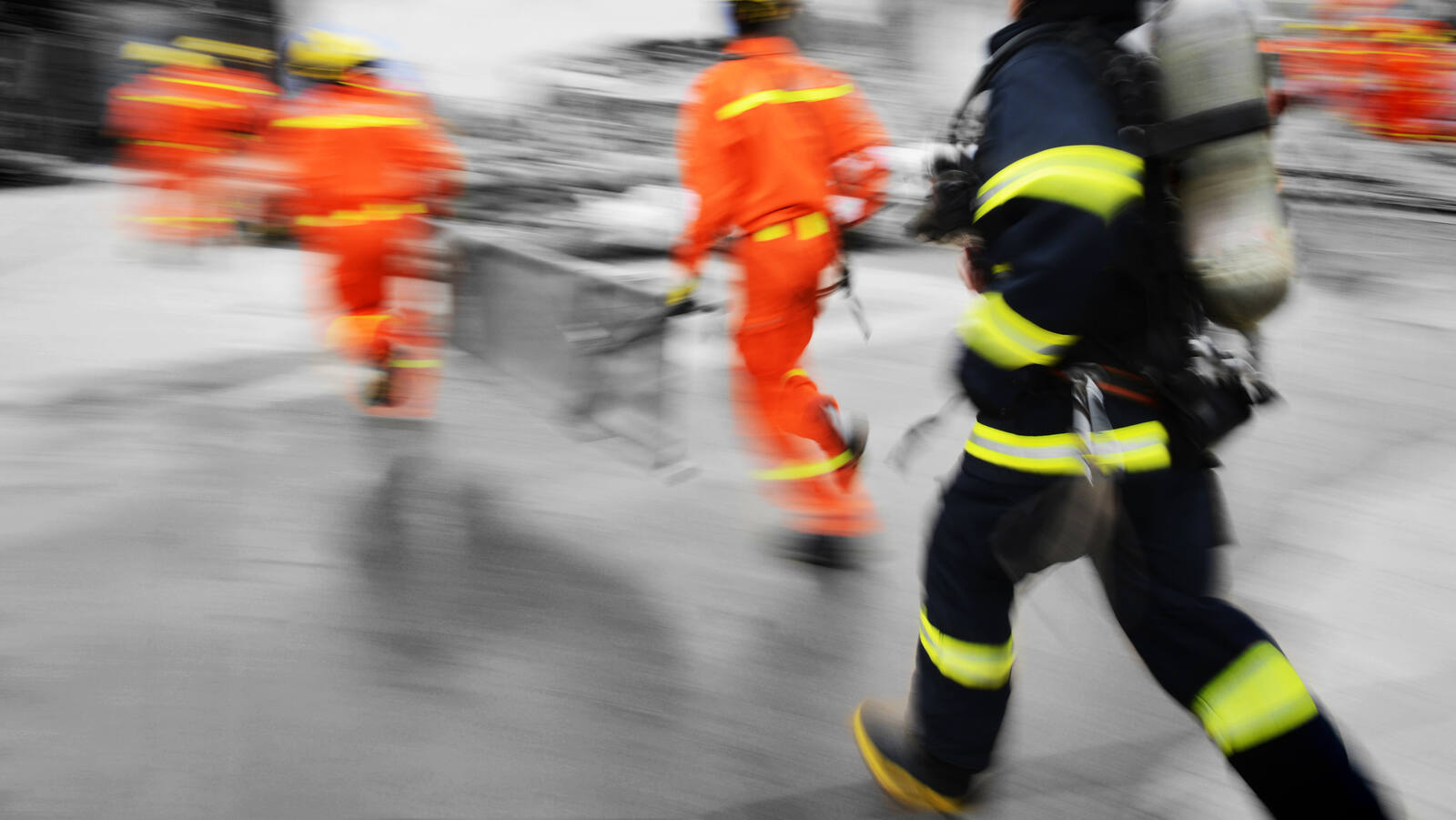 Emergency services in action
