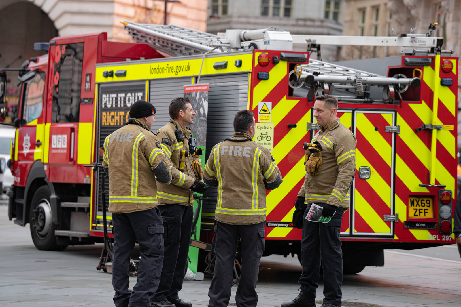 Emergency services in action