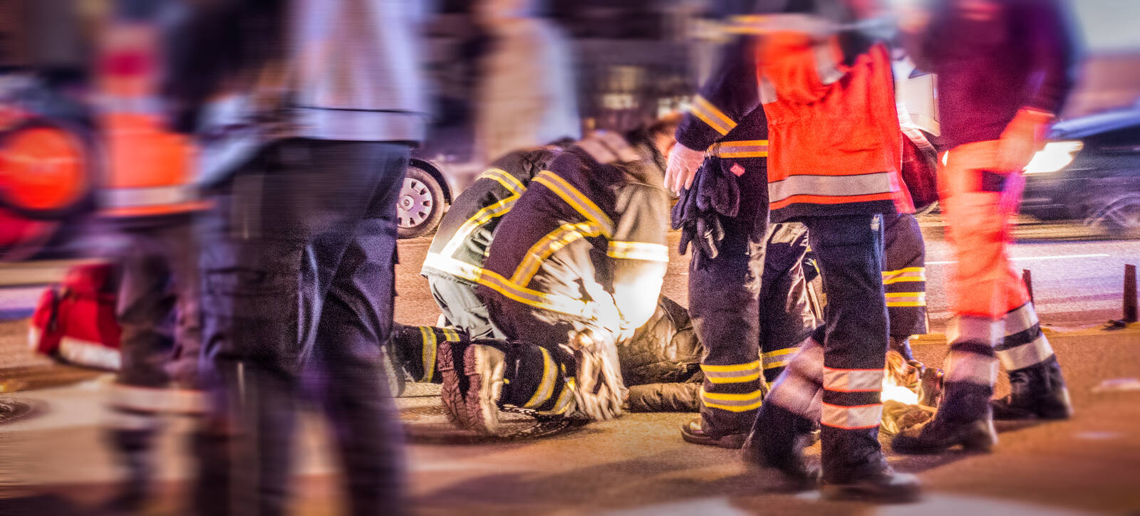 Emergency services in action