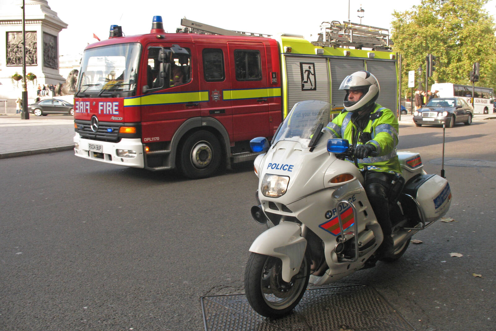 Emergency services in action