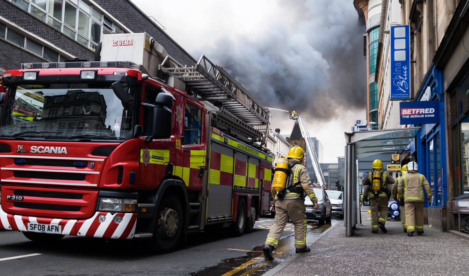 Emergency services in action