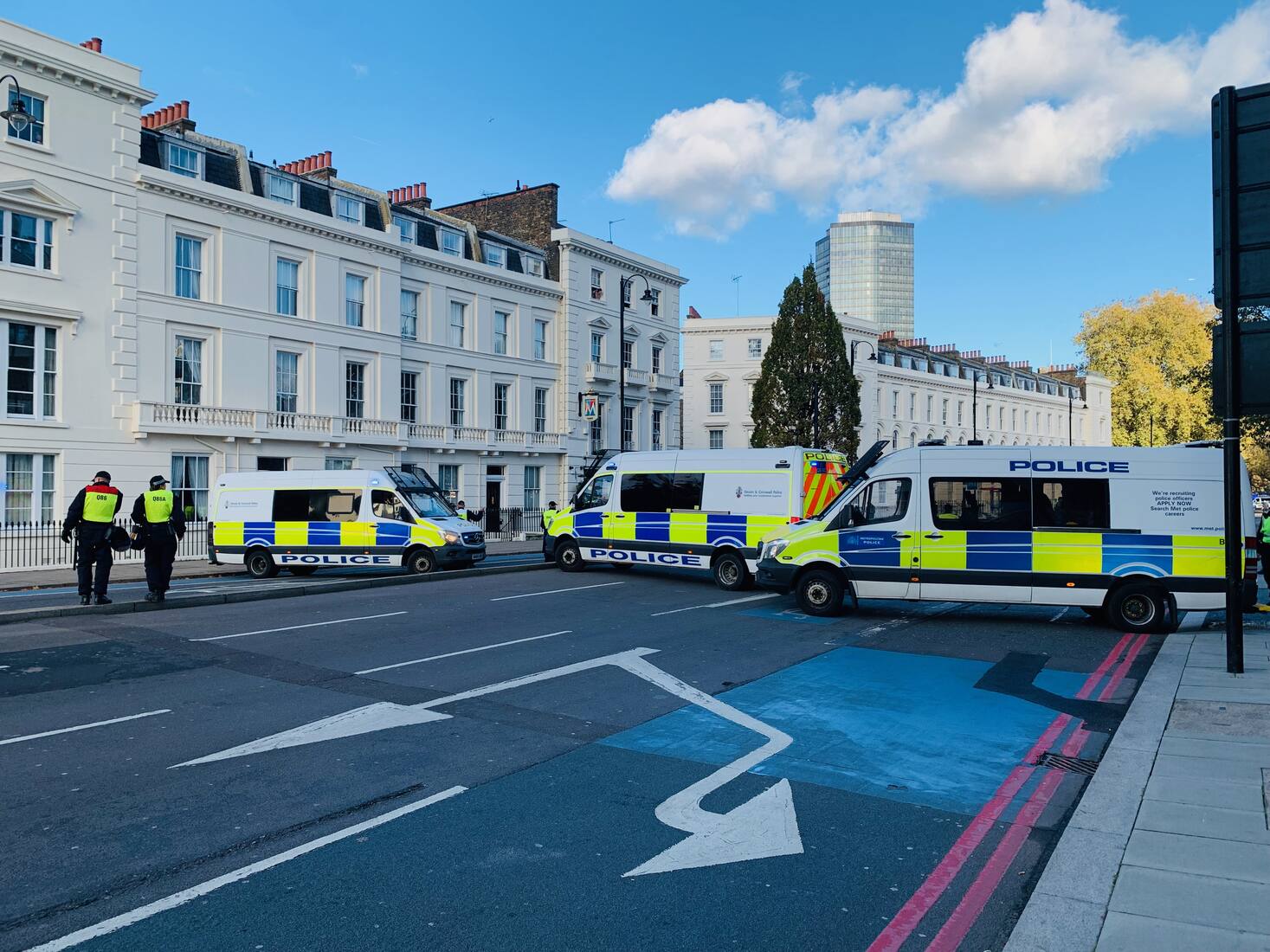 Emergency services in action