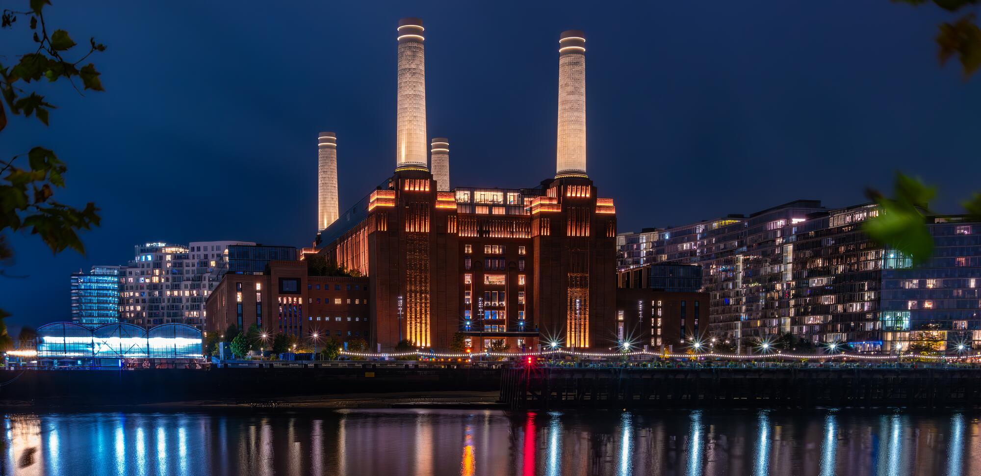 Battersea Power Station at night